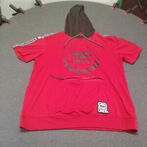 Ecko Unltd. Men's Sleeveless Athletic Hoodie Pullover Size L, Black & Red